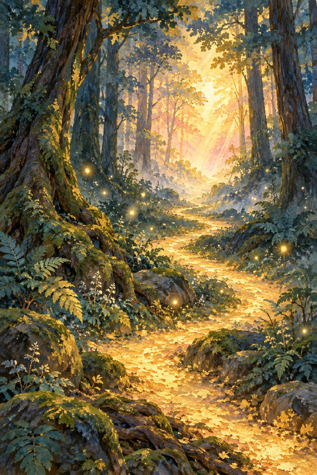Lichtpfad durch den Wald